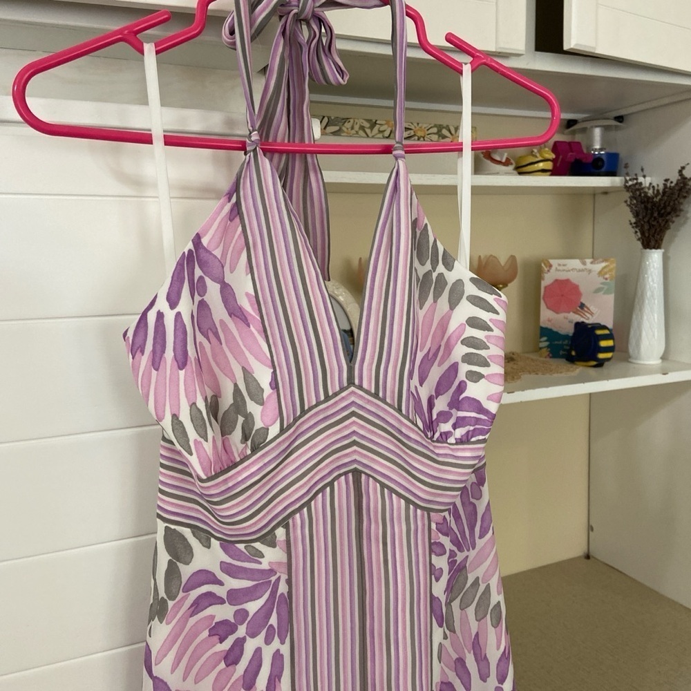 Purple and Pink Halter Dress - Picture 2 of 4
